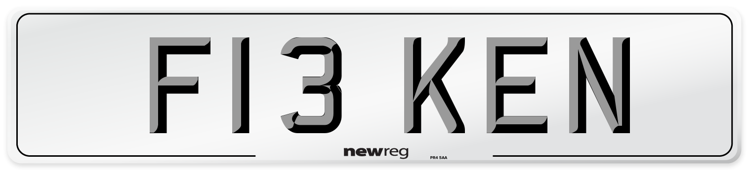 F13 KEN Number Plate from New Reg